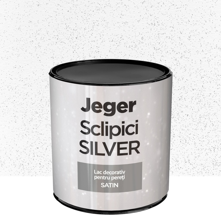Декоративен лак с блясък, за ефектна боя, Jeger, сребрист, 0,5л