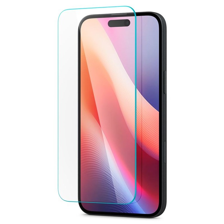 Átlátszó üvegfólia Tokbarát Spigen GLAStR SLIM kompatibilis iPhone 15 Plus / 16 Plus készülékekkel