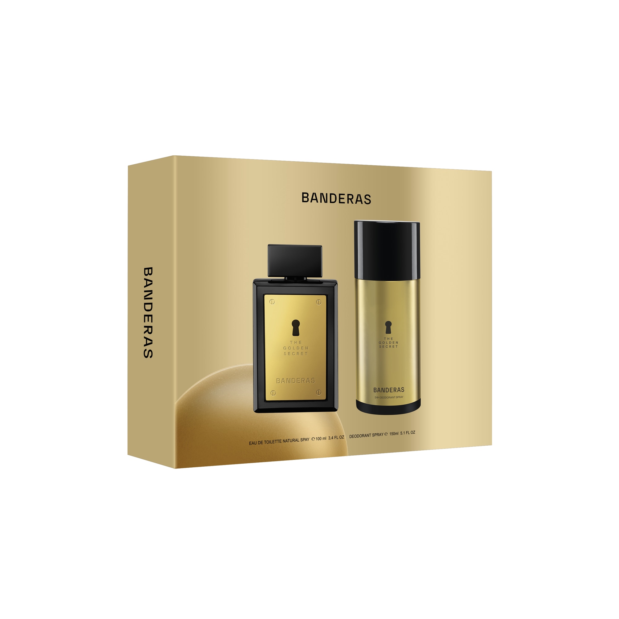 Set cadou Antonio Banderas The Golden Secret: Apa de toaleta, 100 ml + Deodorant Spray, 150 ml