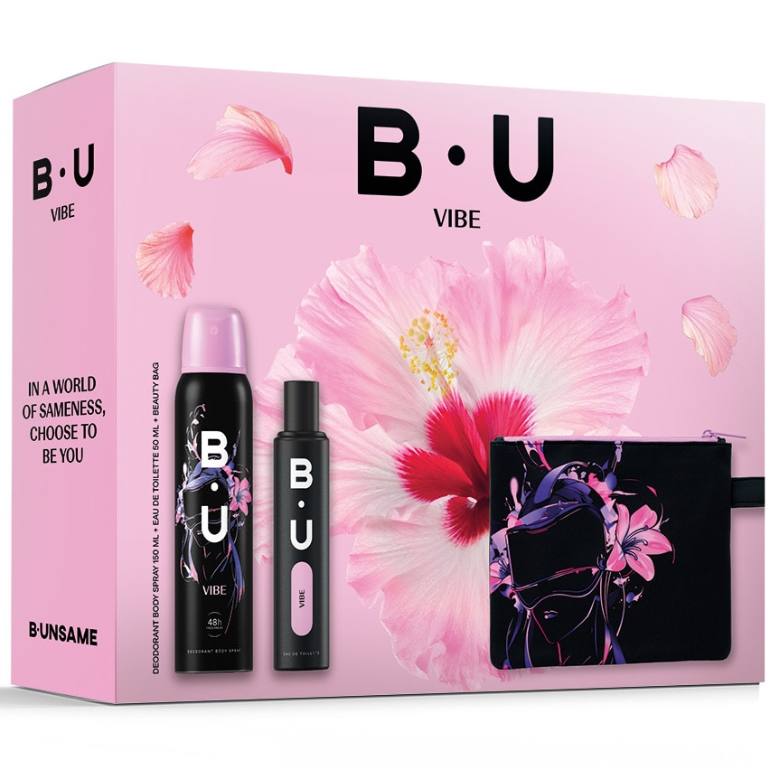 Set cadou B.U Vibe: Apa de toaleta, 50 ml + Deodorant spray pentru corp, 150 ml + Cadou
