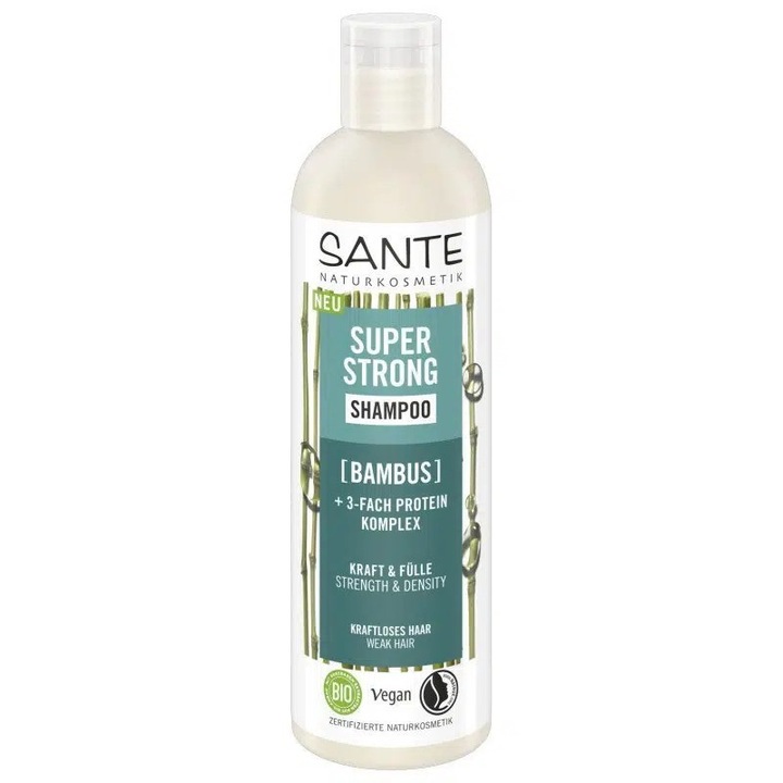 Sampon vegan Superstrong cu probiotice si bambus Sante Naturkosmetik 250 ml