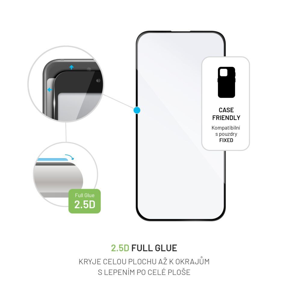 Folie de protectie FIXED pentru Apple iPhone 16 Plus, 2,5D, neagra