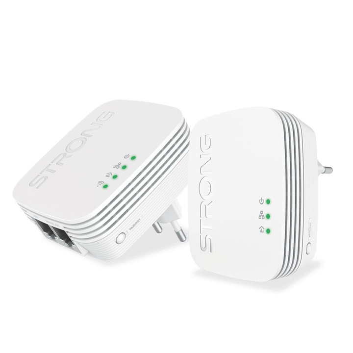 Powerline Wi-Fi 600 Duo адаптерен комплект, силен, 300 Mbit/s, 240484, бял