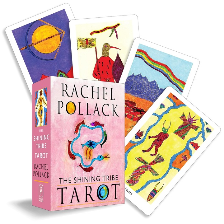 Set de carti Tarot Shining Tribe, Weiser Books, 83 carti, ghid ilustrat 272 pagini, 16x21x6cm, 1152g