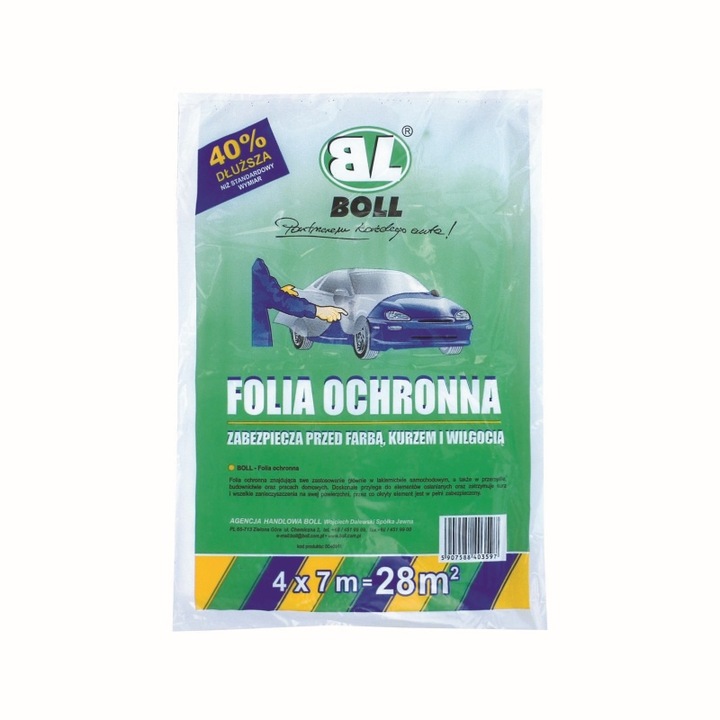 40 db HDPE Boll védőfólia készlet, 0,007 mm, 4m x 7m (28 m2)