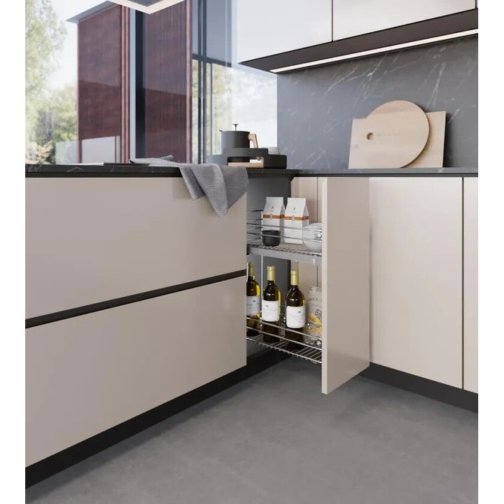 Cos Jolly cu amortizare, 3026x475, crom, dreapta