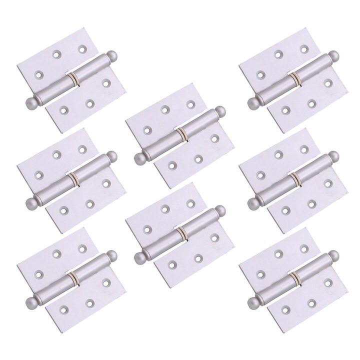 Alumínium zsanér, jobb, ajtóhoz, szatén, 70 x 70 mm, 10 db / szett