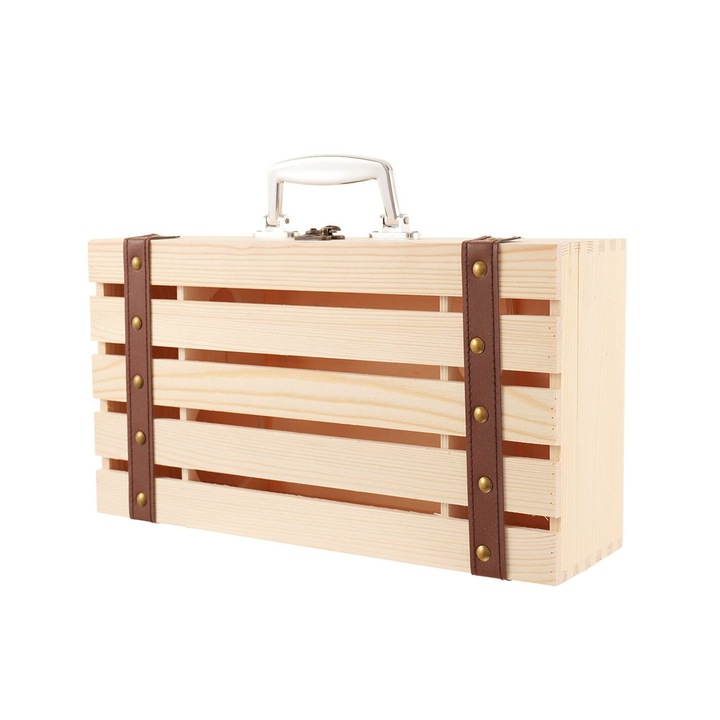 Láda típusú fadoboz 2 üveg bornak, Createur