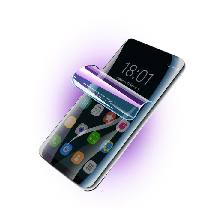 Folie Hidro Shield pentru Samsung Galaxy Note 20 Ultra, Unbreakable Soft Hydrogel, Regenerabila, Full Glue, Case Fit, Transparent