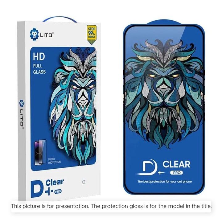 Folie pentru iPhone 16 Pro, Clear, U16, Sticla, Black