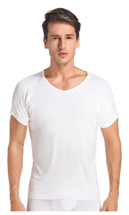 Higroszkópos izzadásgátló férfi póló viszkóz szálakból, Fehér