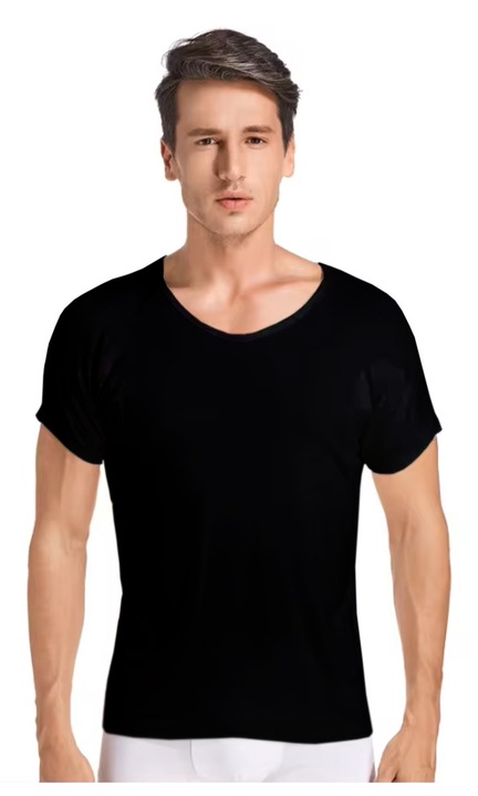 Higroszkópos izzadásgátló férfi póló viszkóz szálakból, Fekete