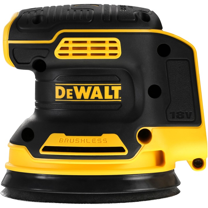 Акумулаторна орбитална шлайфмашина DeWALT DCW210N , 18 V XR, Безчетков мотор, Диаметър 125 мм, 8000-12000 осцилации/мин, Система за прахоулавяне, Електронен лесен старт, Не включва зарядно/батерия