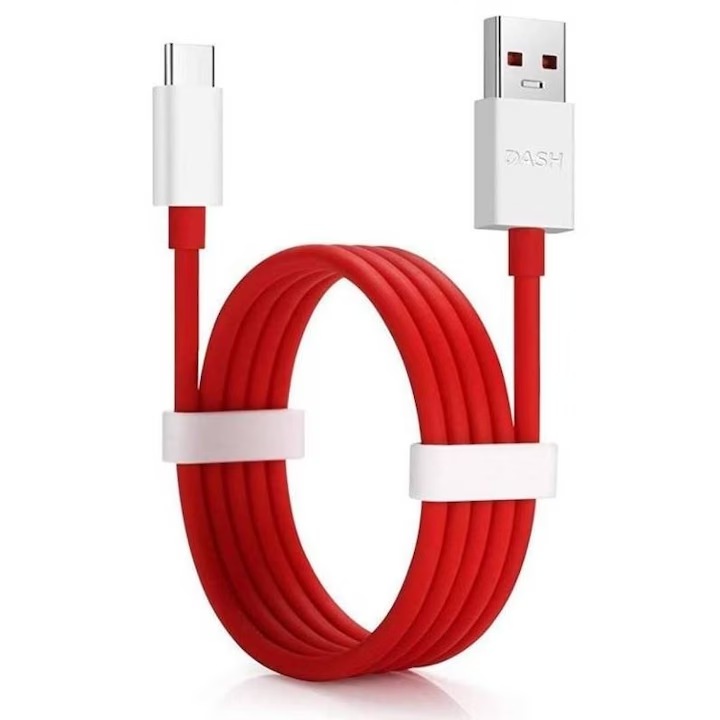 Adat- és töltőkábel USB-A - USB-C OnePlus DL129, 100W, 1,5m, piros 5461100648 Prémium bliszter