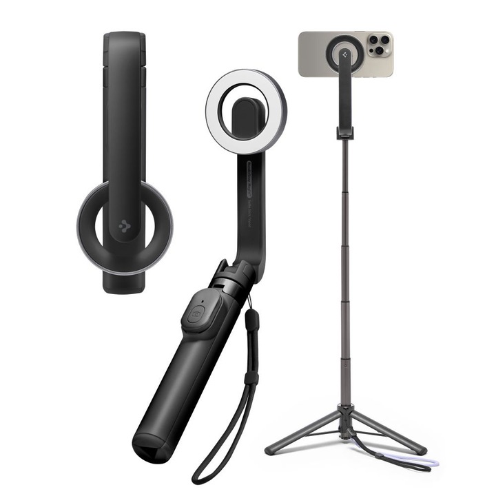 Селфи стик, съвместим с MagSafe, ick Съвместим с MagSafe - Spigen, R5, поликарбонат, черен