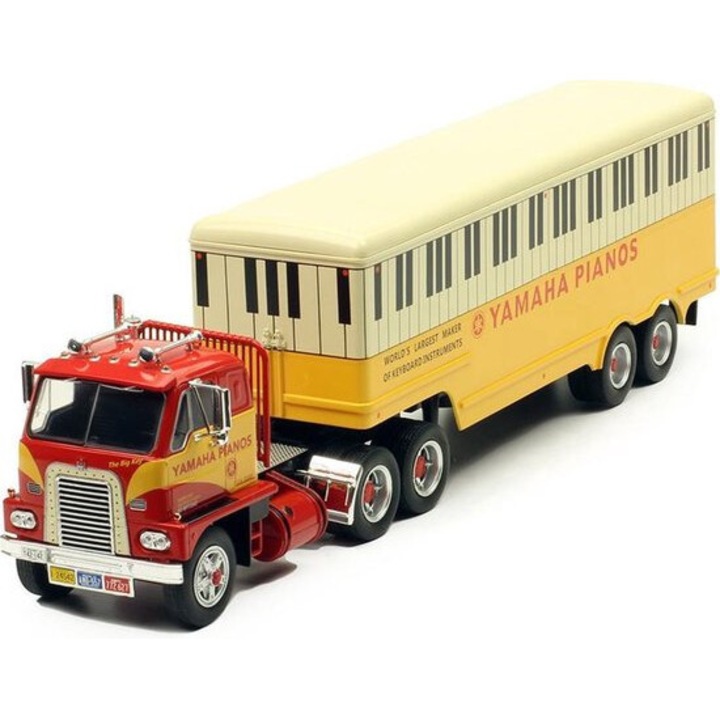 Macheta Camion cu remorca International Harvester DCOF-405 1959 Yamaha Pianos - 1/43 Ixo Models