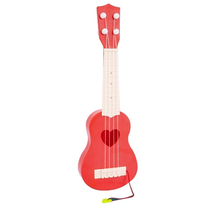 Játék ukulele, longziming, 4 állítható húrokkal, környezetbarát műanyag, kis méret