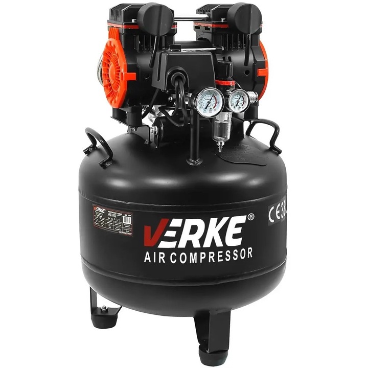 Въздушен компресор, без масло, Verke, 2Cp, 38L, 8Bar, V81112