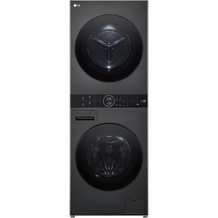 Пералня със сушилня LG WT1210BBF, Пране 12 кг, Сушене 10 кг, 1400 об/мин, Steam, TurboWash 360, Клас A/A+++, Черен/Черен