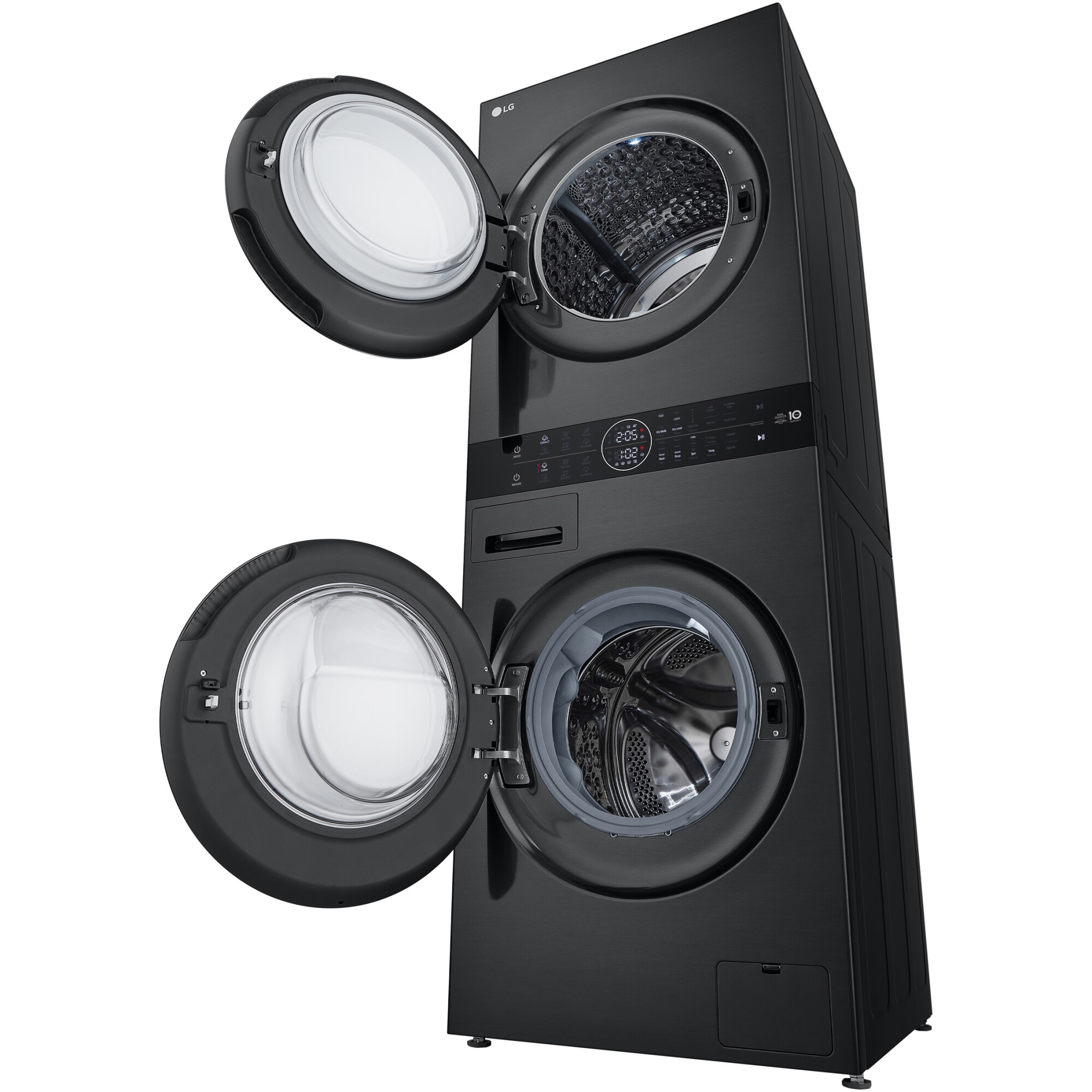 Masina de spalat rufe cu uscator LG WT1210BBF, Spalare 12 kg, Uscare 10 kg, 1400 RPM, Steam, TurboWash 360, Clasa A/C, Negru/Negru