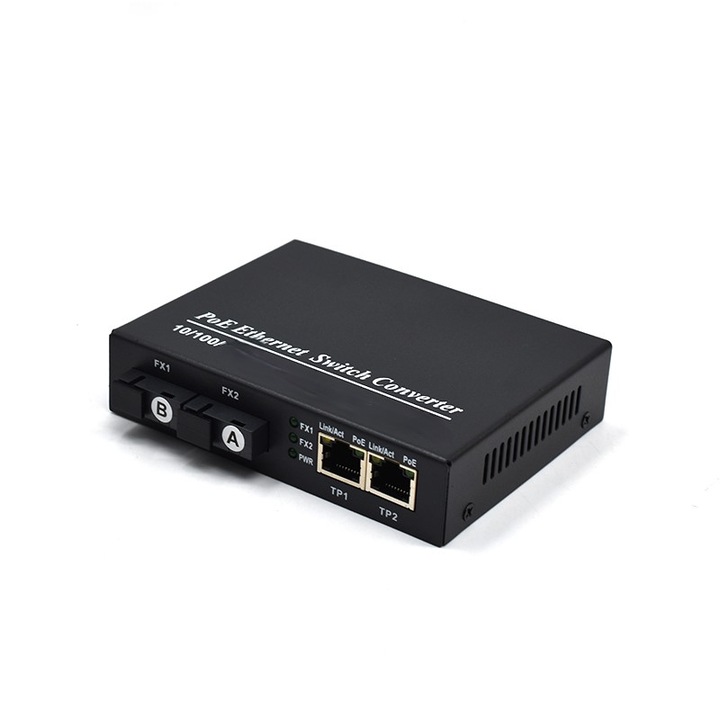 Switch POE 2FE + 2 Porturi Optice (A+B)