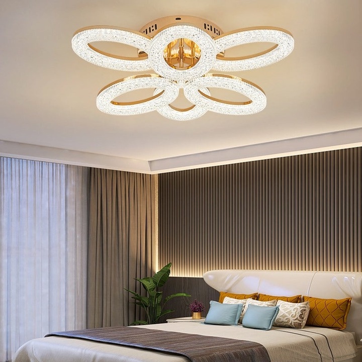 RFAN LED полилей, модел J303-3+3, с дистанционно управление, 3 вида светлина, регулируем интензитет, 120 W, златист