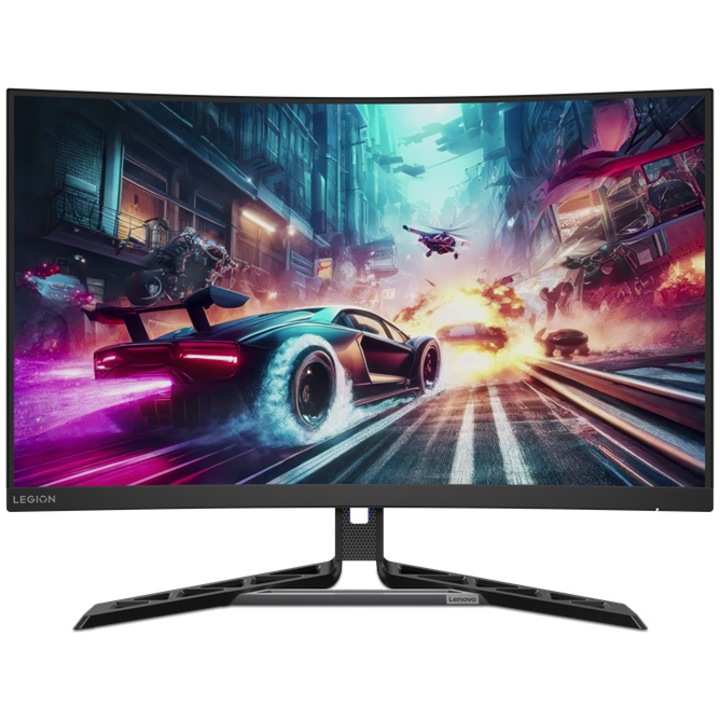 Lenovo Legion R32qc-30 ívelt játékmonitor, 31,5" QHD, 180 Hz, tükröződésmentes, AMD FreeSync, Eyesafe, Pivot, fekete