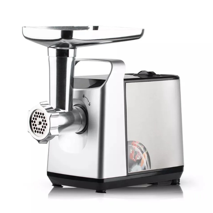 Мелница JRH MGJ-080, 1300W, Аксесоар за домати, Аксесоар за колбаси, Нож от неръждаема стомана, Бял