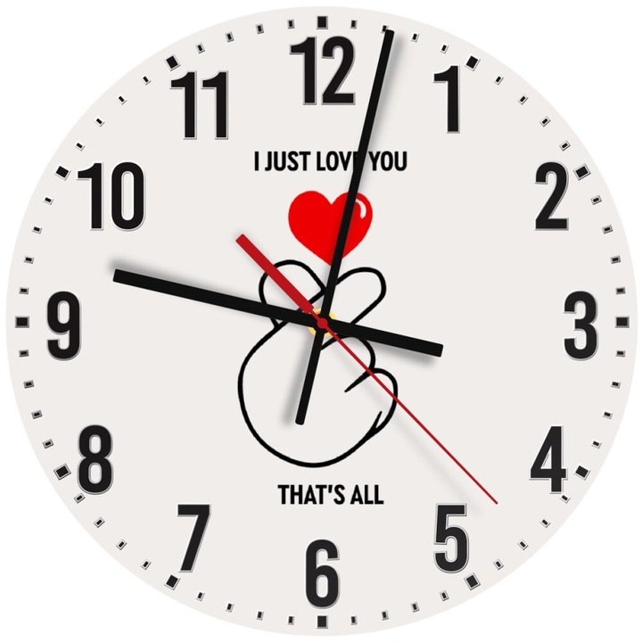 Ceas de perete din lemn 30cm, mecanism quartz, montare pe perete, culoare naturala