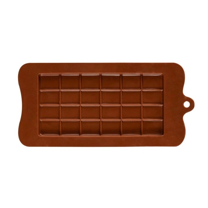 Forma din Silicon pentru Ciocolata de Casa, Jeleuri, Bomboane sau Cuburi de Gheata, DAVIDAMI CONCEPT®, model Tableta Ciocolata, dimensiune 21 x 10 cm