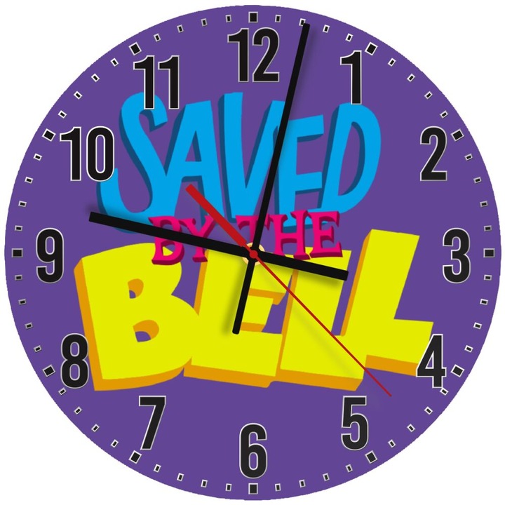 Ceas de perete din lemn 30cm, mecanism silentios, montare pe perete, multicolor