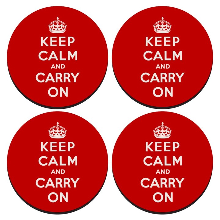 Suporturi bauturi, set de 4 coasters rotunde din lemn, 9cm, grosime 0.3cm, rezistente la umiditate si caldura