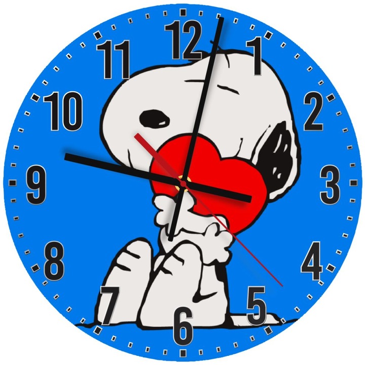 Ceas de perete din lemn 30cm, mecanism quartz, montare pe perete, culoare naturala