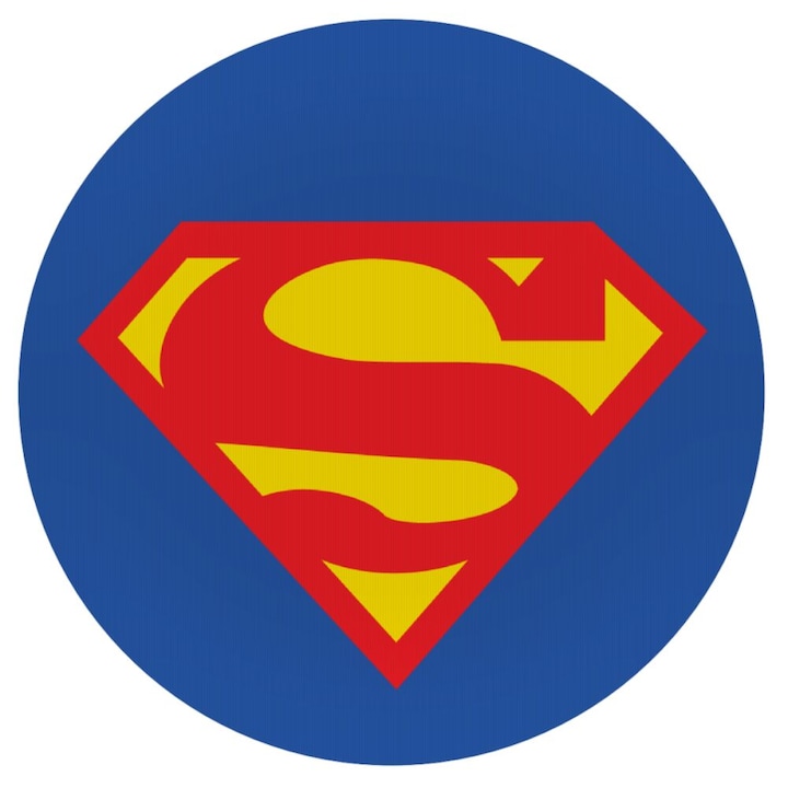 Mousepad, Superman, rotund, 20cm, silicon, 3mm grosime, Multicolor
