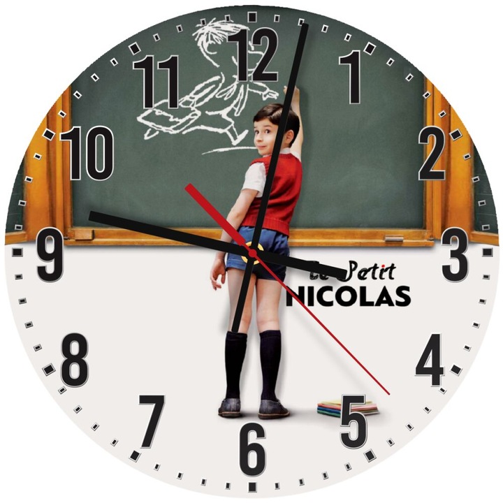 Ceas de perete din lemn 30cm, mecanism quartz, montare pe perete, culoare naturala