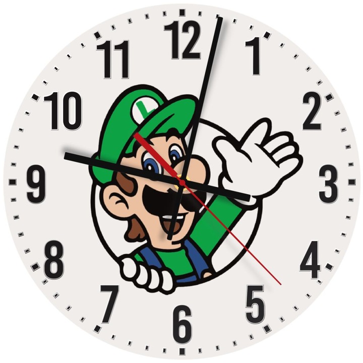 Ceas de perete din lemn 30cm, mecanism quartz, montare pe perete, culoare naturala