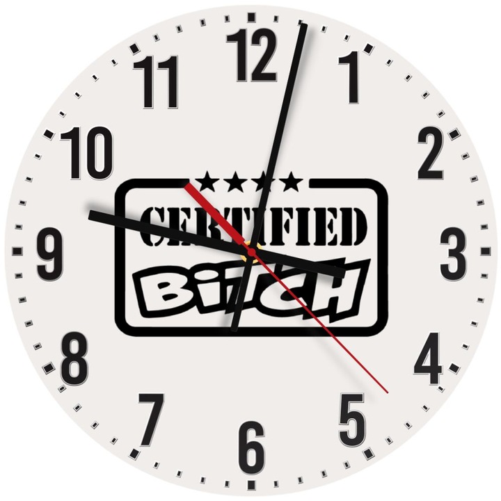 Ceas de perete din lemn 30cm, mecanism quartz, montare pe perete, culoare naturala