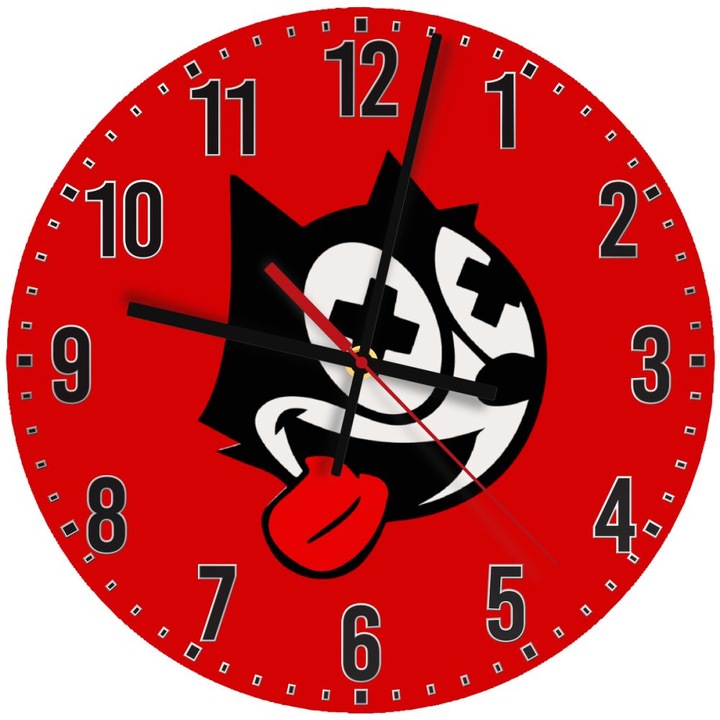 Ceas de perete din lemn 30cm, mecanism quartz, montare pe perete, culoare naturala