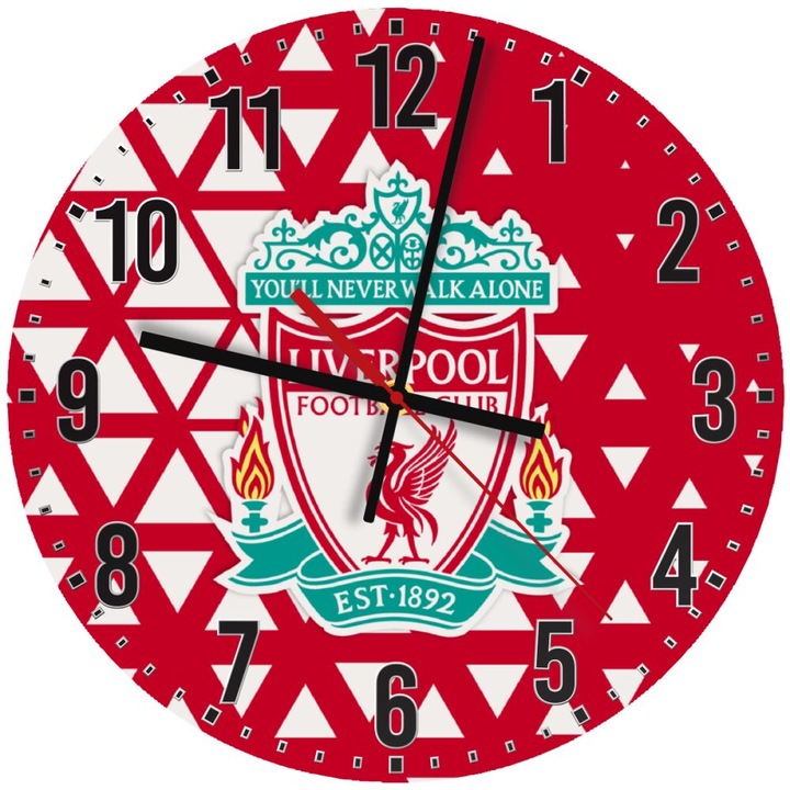 Ceas de perete din lemn 30cm, mecanism silentios, montare pe perete, multicolor