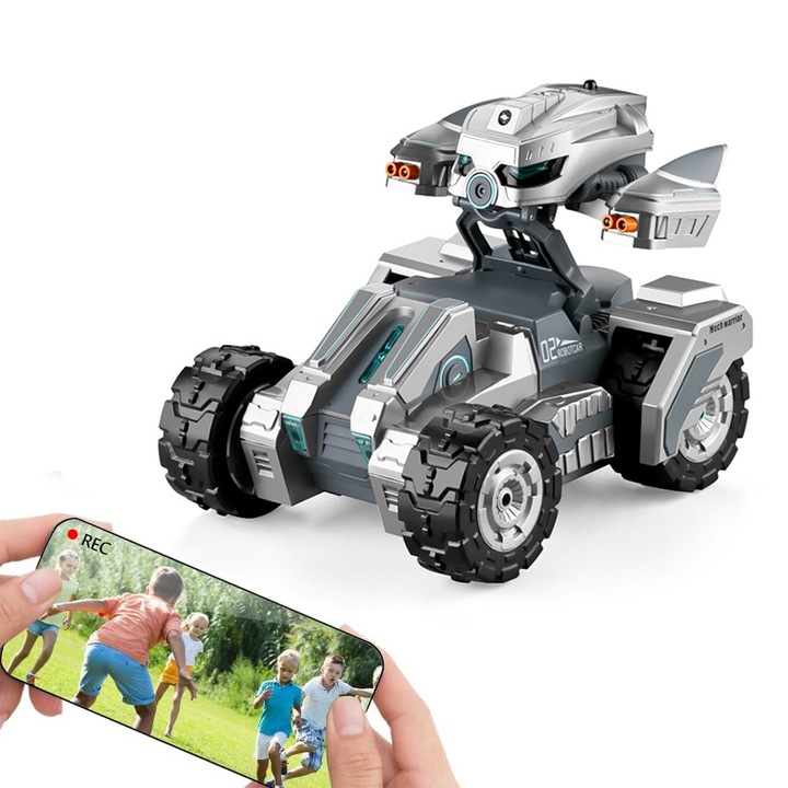 RC кола, 4WD, с HD 720P камера, гравитационен сензор, сребрист, пълен комплект