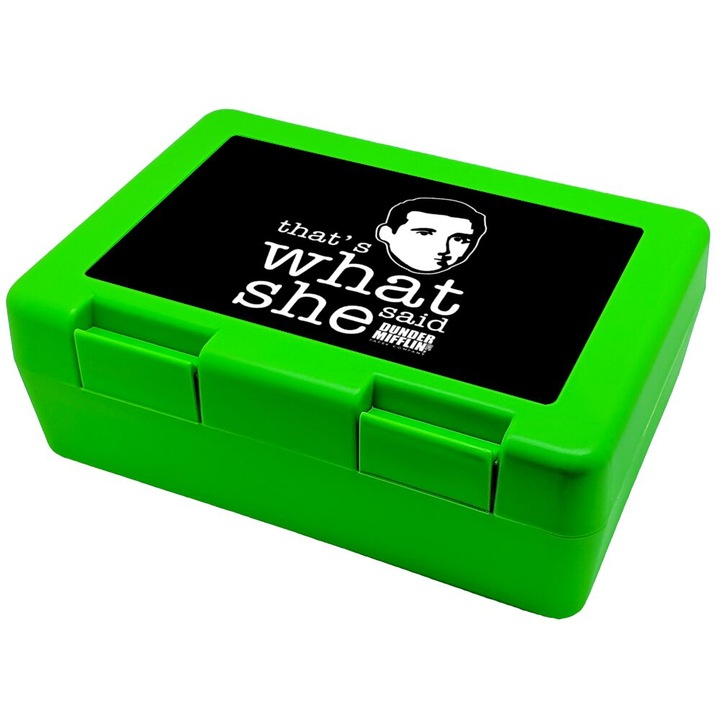 Container pentru gustari copii, verde, 185x128x65mm, plastic fara BPA