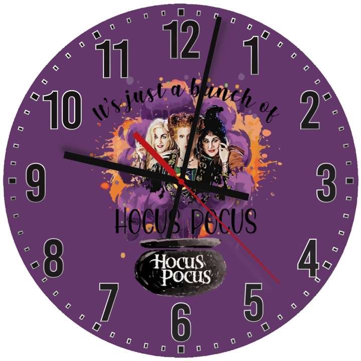 Ceas de perete din lemn 30cm, mecanism silentios, montare pe perete, multicolor