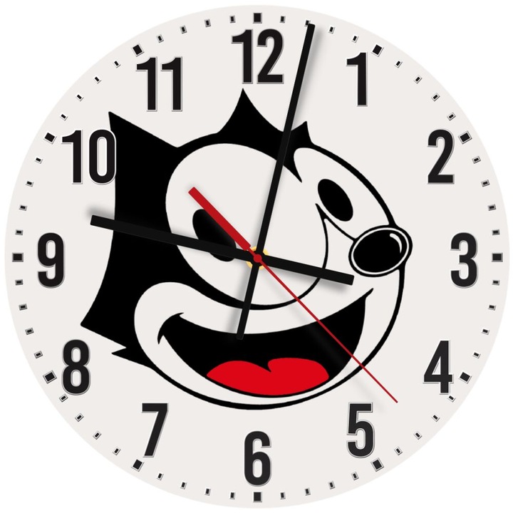 Ceas de perete din lemn 30cm, mecanism silentios, montare pe perete, multicolor