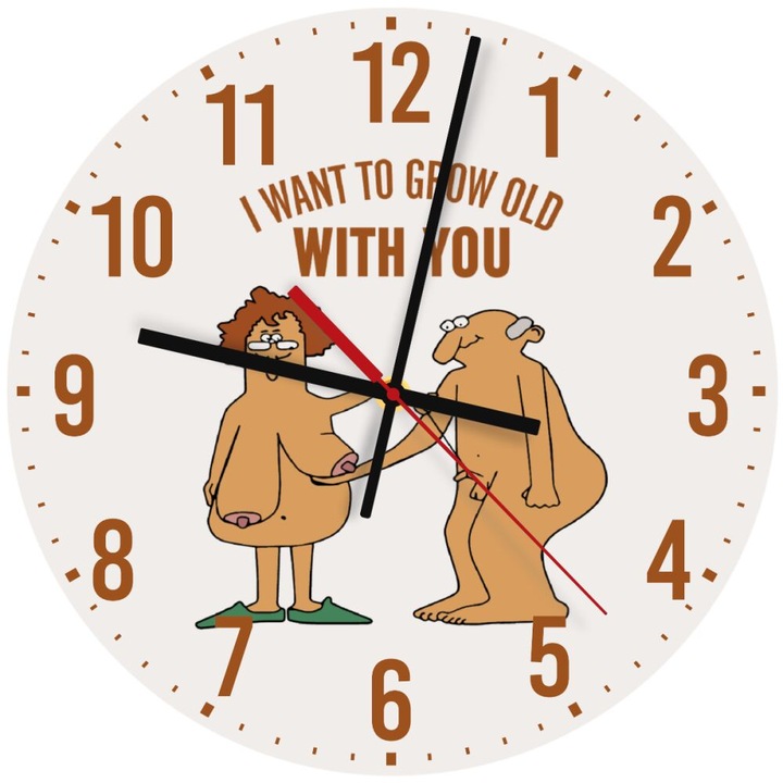 Ceas de perete din lemn 30cm, mecanism quartz, montare pe perete, culoare naturala