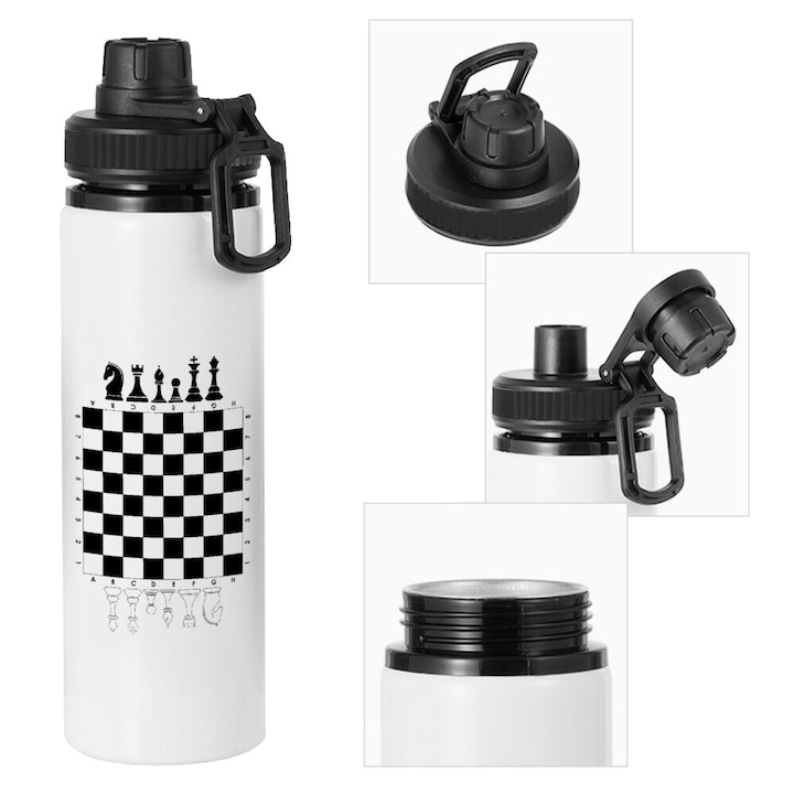 Sticla de apa din aluminiu, 850ml, capac de siguranta, usoara
