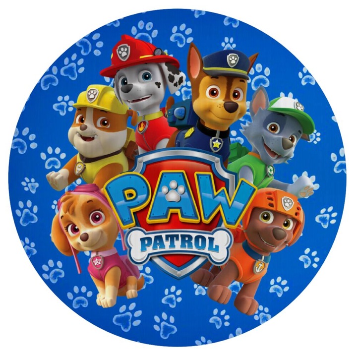 Mousepad rotund 20 cm, PAW Patrol, Silicon, 3mm grosime