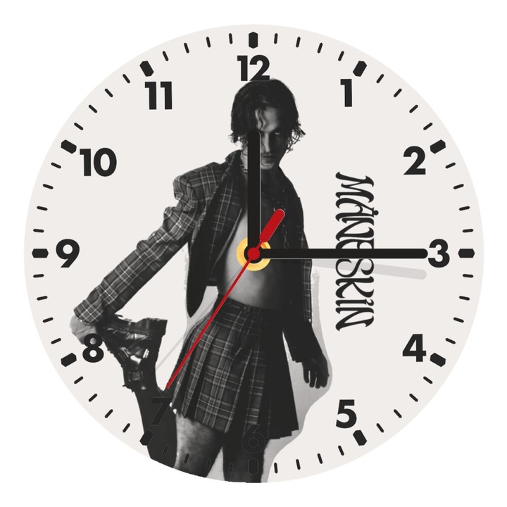 Ceas de perete din lemn, 20cm, montare pe perete, baterie AA, multicolor