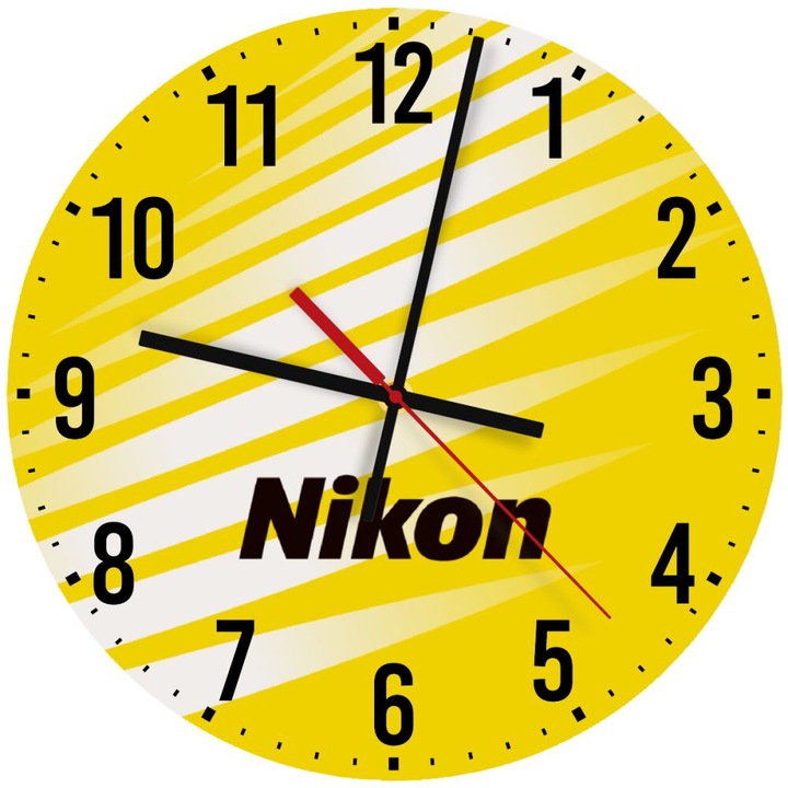 Ceas de perete din lemn 30cm, mecanism silentios, montare pe perete, multicolor