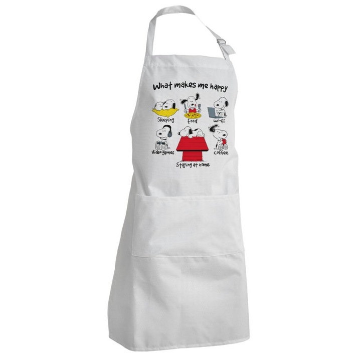 Sorturi bucatarie, sort de bucatar, alb, cu 2 buzunare, impermeabil, dimensiuni mari