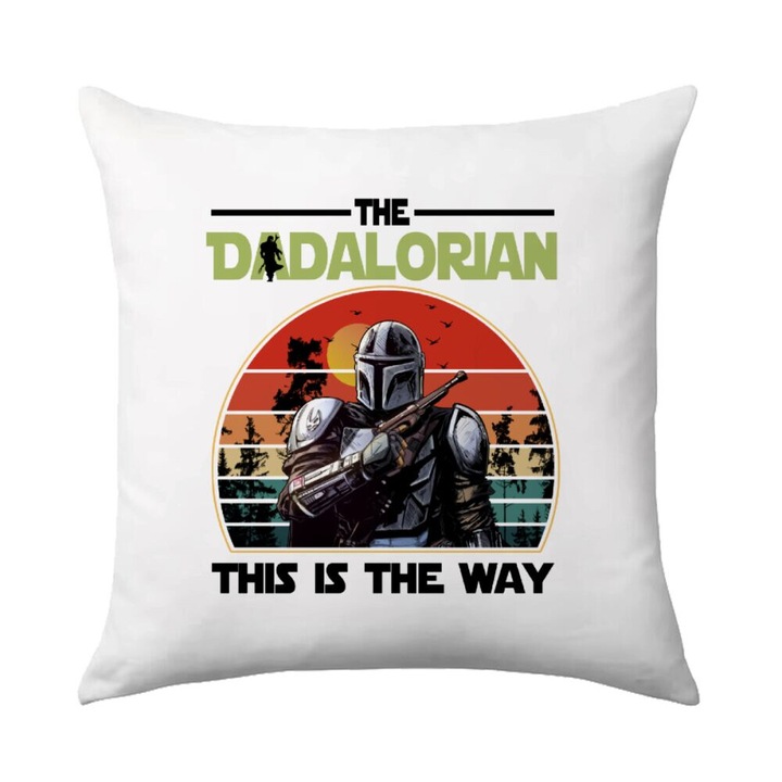 Perna decorativa The Dadalorian, 40x40cm, design pe o parte, umplutura inclusa